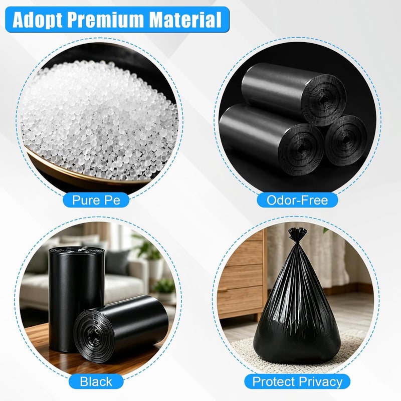SWIHELP Tall Kitchen Trash Bags 13 Gallon Garbage Bags 50 Liters Plastic Trash Can Liners Waste Basket Bin Liners for Home Office Outdoor 160 Counts - Image 3