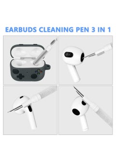 mriya Case Cover Compatible with Airpods 3, Soft Silicone Protective Cover with Cleaning Pen, Shock-Absorbing Protective Case with Carabiner  - Image 3