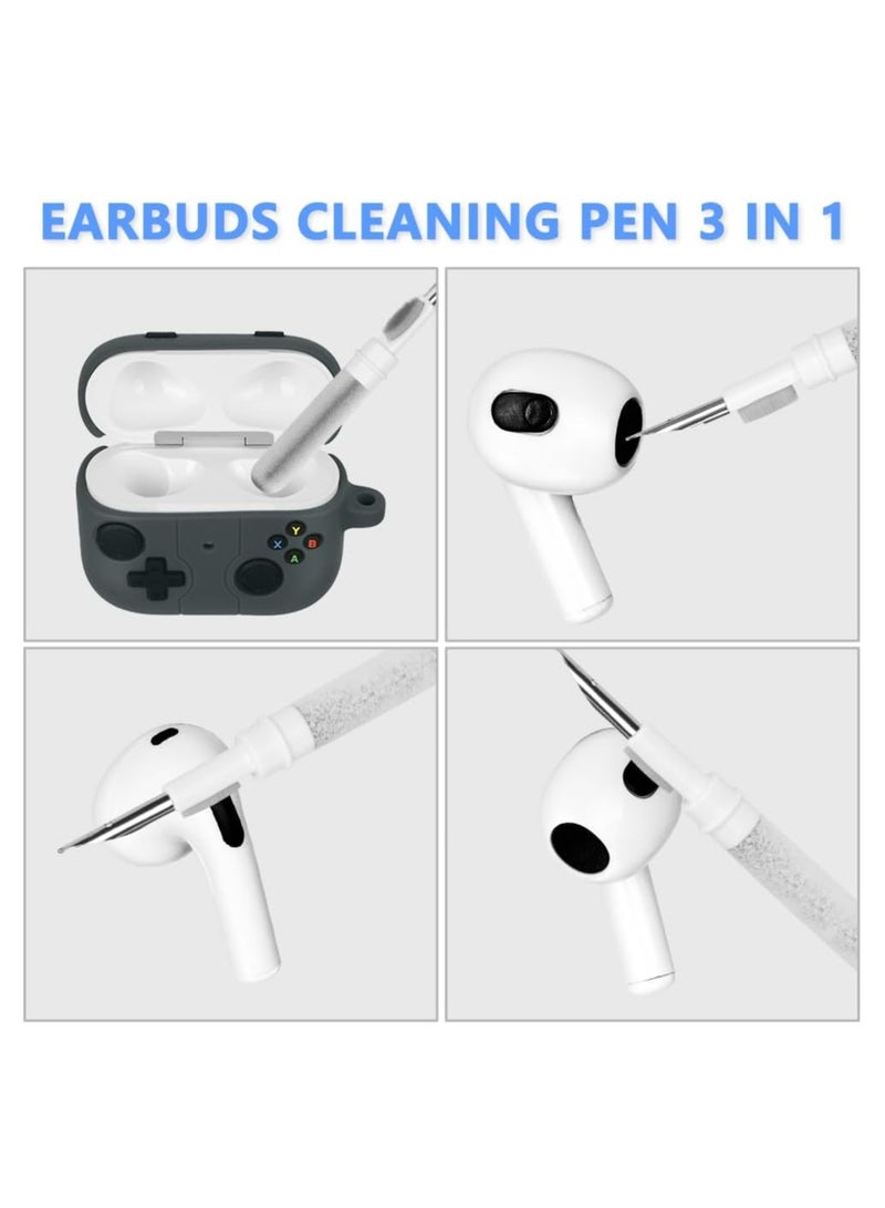 mriya Case Cover Compatible with Airpods 3, Soft Silicone Protective Cover with Cleaning Pen, Shock-Absorbing Protective Case with Carabiner - Image 3