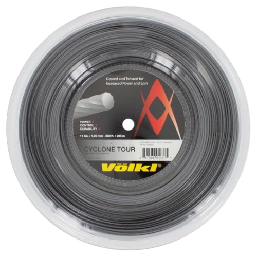 Volkl Cyclone Tour | Tennis Racquet String | Spin & Control | Ten-Sided co-Polymer (Anthracite, 17, Reel) - Image 1