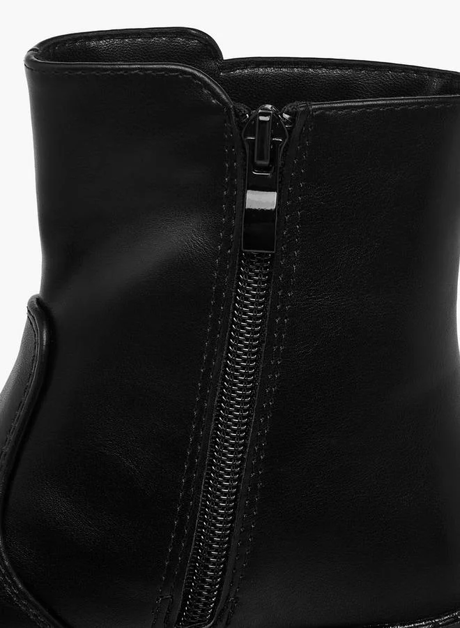 Celeste Black Girls Embellished High Cut Boots for Women | Best Price UAE
