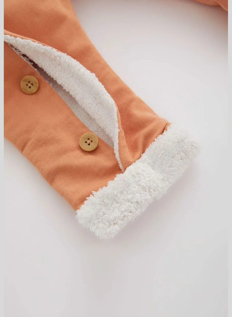 DeFacto BabyGirl Regular Fit Hooded Long Sleeve Knitted Overalls