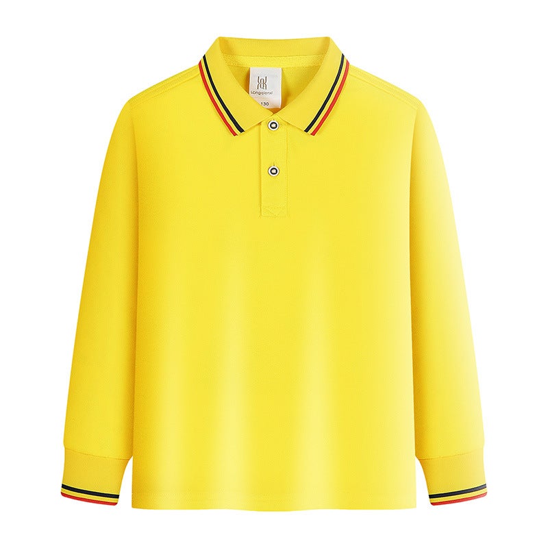 New Mercerized Siro Spinning Children'S Long-Sleeved T-Shirt Printed Logo Primary School Student Activity Clothes Performance Long-Sleeved Cultural Shirt - Image 1