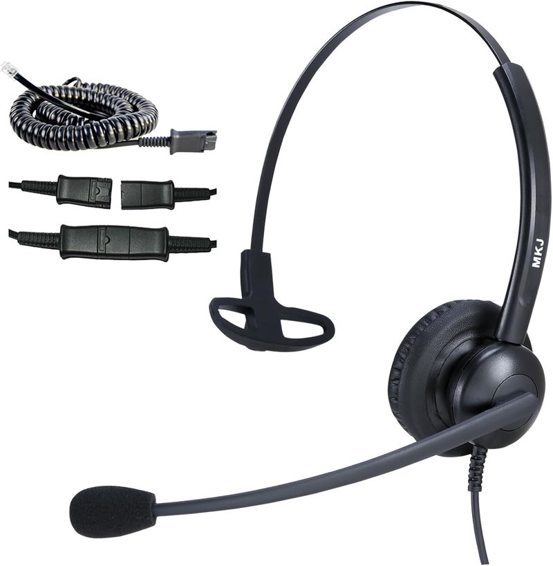 MKJ Telephone Headset for Cisco Phones, Wired Headphones with Microphone Noise Cancelling, Corded RJ9 Office Headset for Cisco CP7821 7861 7942G 7960G 7975G CP-7841 8811 8841 8851 8861 8865 9951 - Image 1