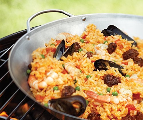 Outset Grill Paella Pan, Stainless Steel BBQ Pan With Handles - Image 2