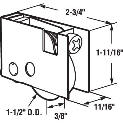 CRL 1-1/2" Pella Glass Door Roller by CR Laurence - Image 3