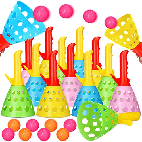 Jerify 30 Pcs Launch and Catch Ball Game with 12 Catch Launcher Baskets and 18 Balls Outdoor Indoor Games Activities for Kids Birthday Party Favors Gifts Beach Sport 6 7 8 10 12 Years Old Kids and Adults - Image 1