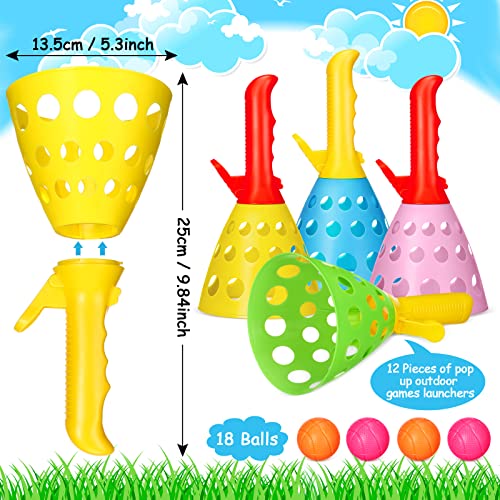 Jerify 30 Pcs Launch and Catch Ball Game with 12 Catch Launcher Baskets and 18 Balls Outdoor Indoor Games Activities for Kids Birthday Party Favors Gifts Beach Sport 6 7 8 10 12 Years Old Kids and Adults - Image 5