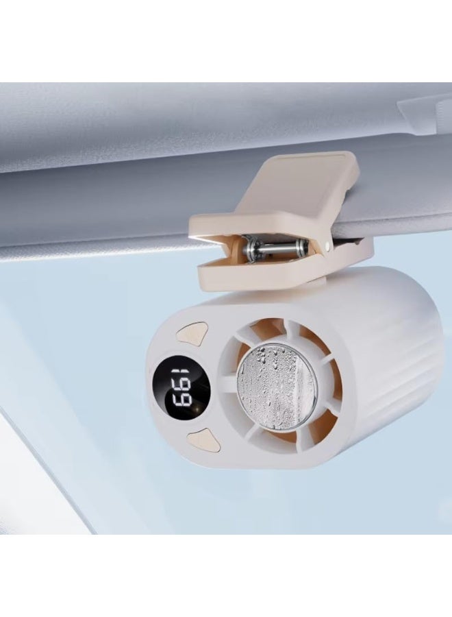بلو فاير مروحة تبريد محمولة 2026 للسيارة بمشبك تثبيت مع شاشة LED و199 مستوى سرعة، مروحة بدون شفرات بسرعة 18000 دورة في الدقيقة، دوران 360°، بطارية 1800mAh قابلة للشحن USB-C للاستخدام في السيارة والمكتب وعربة الأطفال والمظلة والتخييم والسفر - Image 4