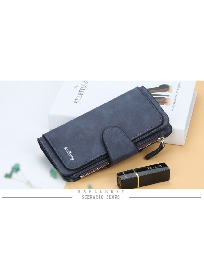 baellerry Women's Purse Long Multi-card Women's Advanced Purse Fashion Triple Fold Vertical Handbag  - Image 2