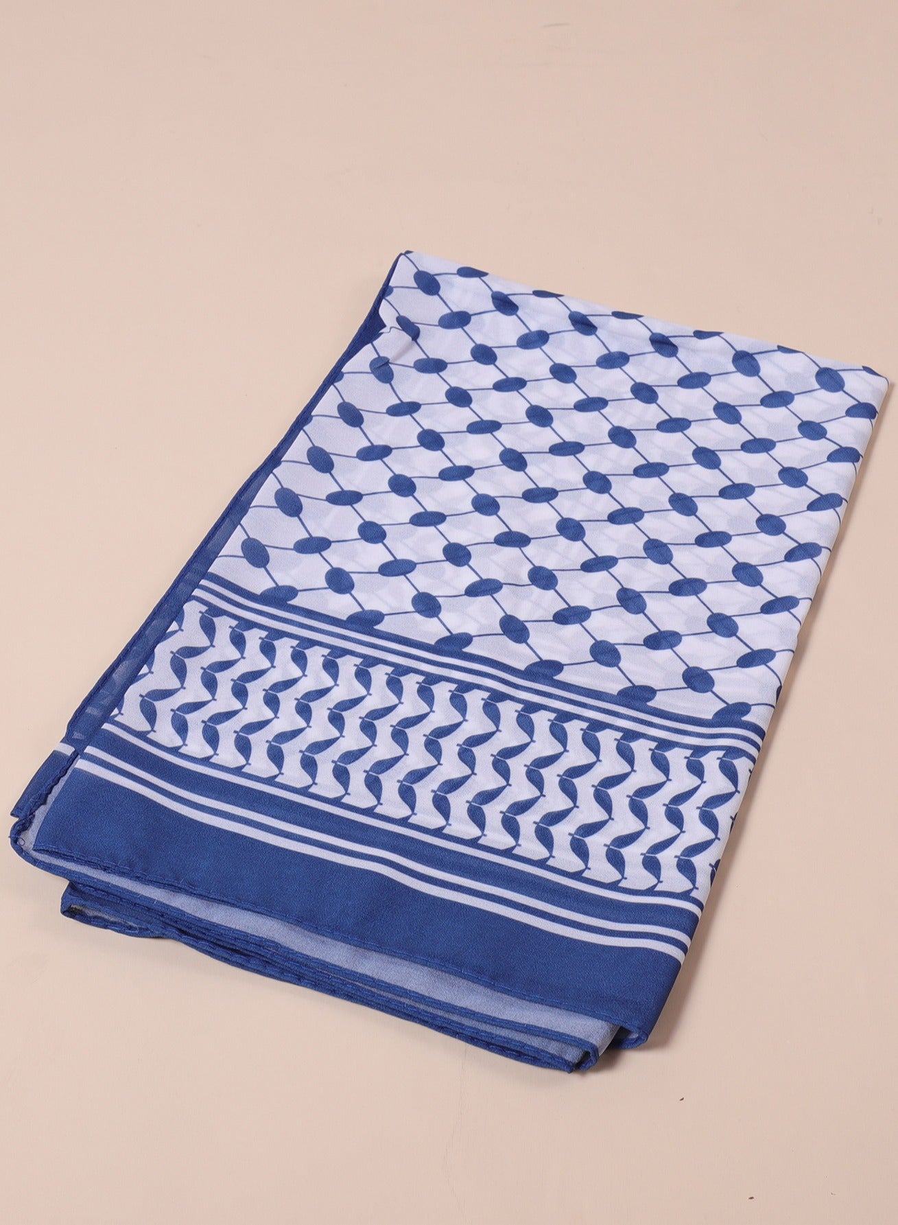 New Arab Headscarf Printed Checkered Long Scarf Middle n Lace Shawl Women's Scarf