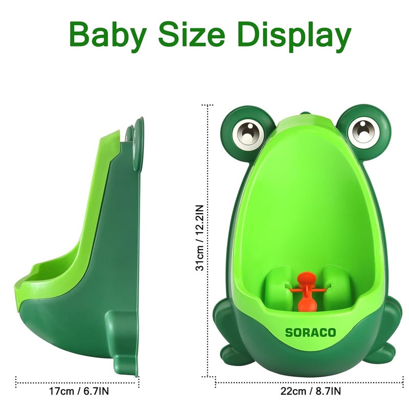 Soraco Frog Potty Training Urinal for Toddler Boys with Funny Aiming Target Frog Pee Training Green - Image 2