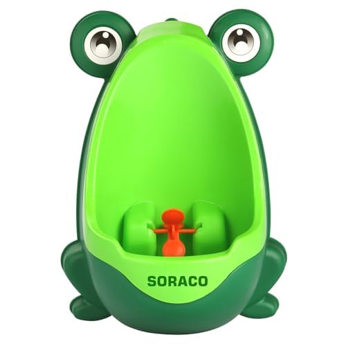Soraco Frog Potty Training Urinal for Toddler Boys with Funny Aiming Target Frog Pee Training Green - Image 1