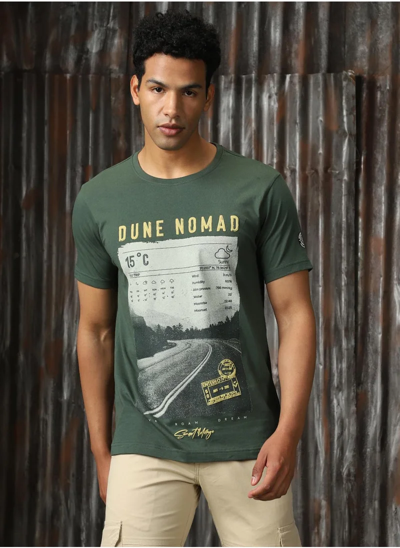 هاي ستار Men Green Tshirts