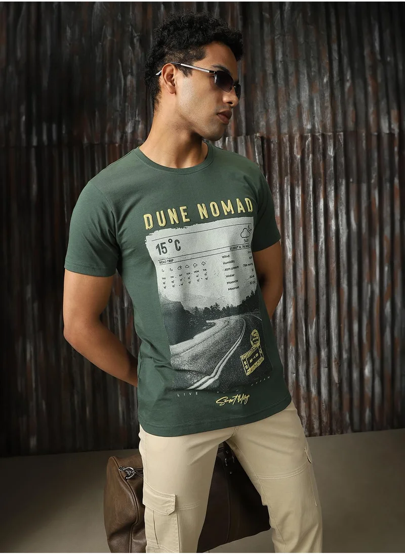 هاي ستار Men Green Tshirts