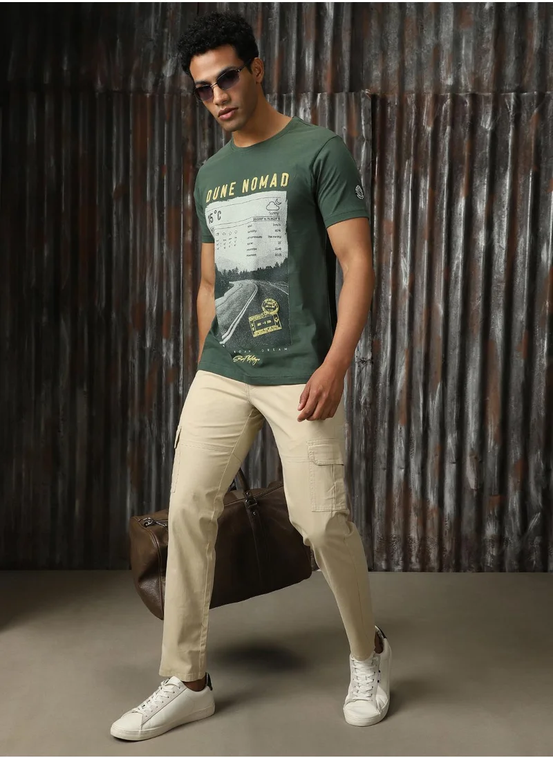 هاي ستار Men Green Tshirts