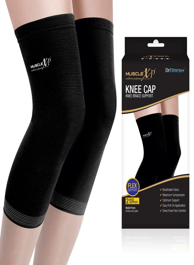MuscleXP DrFitness+ Knee Cap & Brace Knee Compression Support For Men & Women, Gym, Cycling, Running and Exercise, Knee Brace Joint Pain Relief (Large) - Image 1