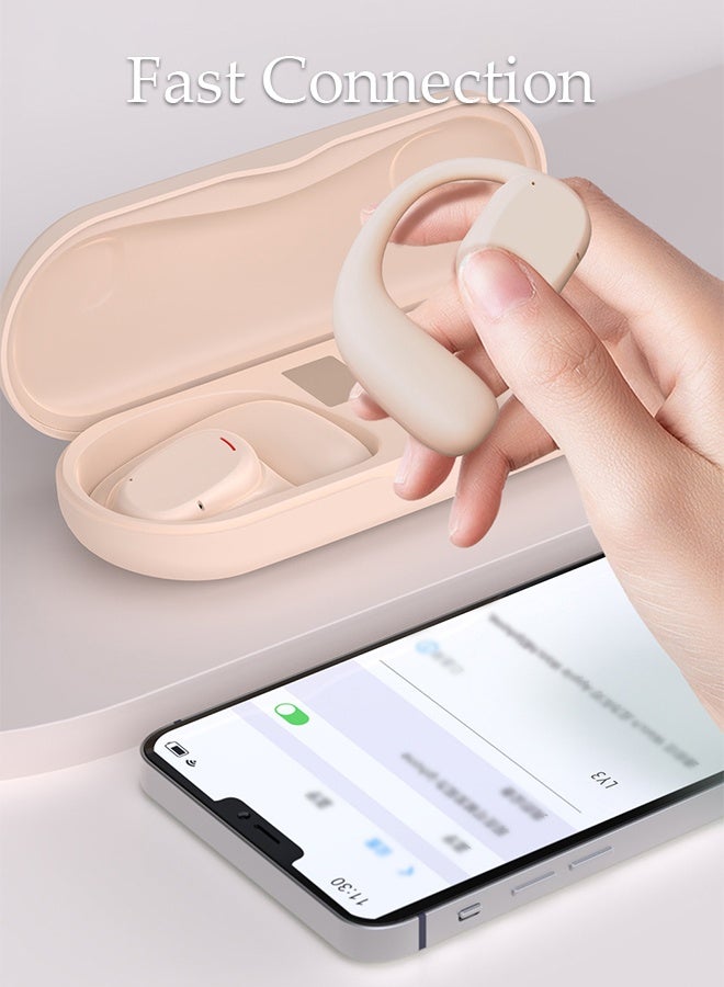 DUNISO Wireless Headphones Bluetooth Ear Clip Noise-cancelling Earphones with Wireless Charging Case Digital Display Bluetooth 5.3 Waterproof for Running Sport Gym  - Image 4