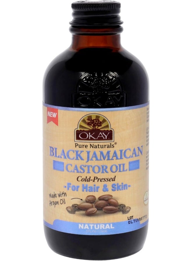 OKAY Pure Black Jamaican Castor Oil W/Argan 4Oz - Image 1