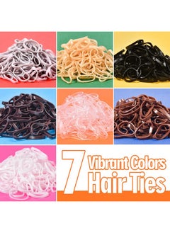 TsMADDTs Small Hair Ties Set: 2000 Pcs Rubber Bands with Organizer Box, 7 Natural Colors Clear/Black/Brown, Rat Tail Comb Included - TsMADDTs  - Image 4
