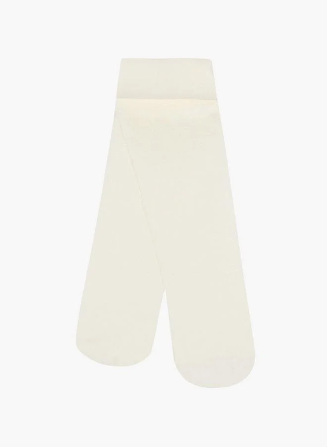 Flora Bella By Shoexpress Textured Tights with Elasticated Waistband - Set of 2