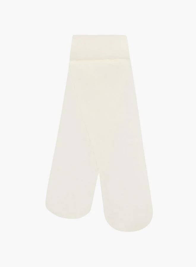 Flora Bella By Shoexpress Textured Tights with Elasticated Waistband - Set of 2