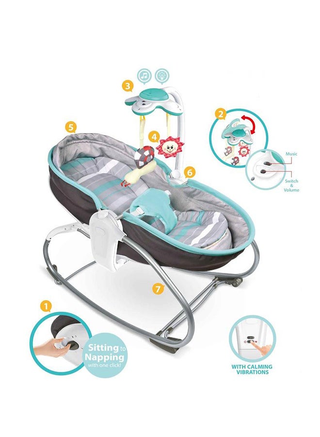 Tiibaby 3-in-1 Baby Rocker Napper with Vibration, Music & Toy Bar – Newborn to Toddler (Up to 18 kg) - Image 3