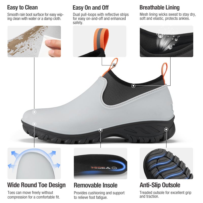 HISEA Women's Ankle Rain Boots Waterproof Rubber Garden Shoes Outdoor - Image 5