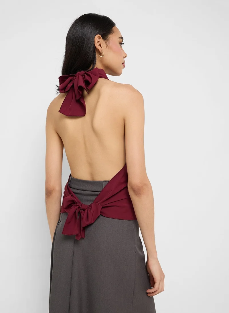 جينجر بلوزة بياقة هالتر