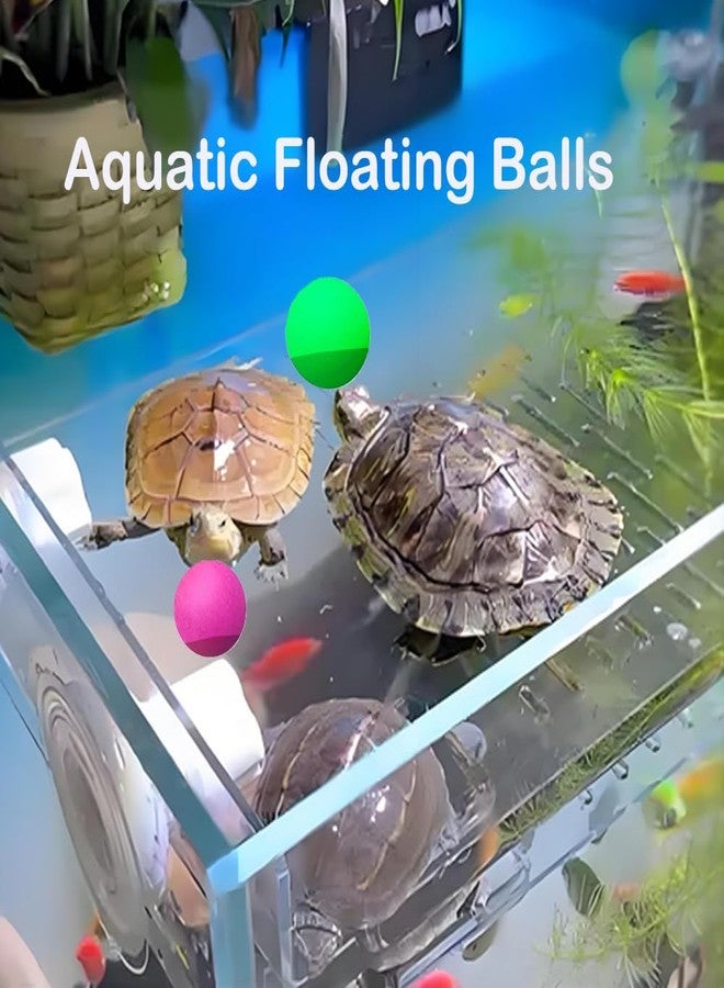 Fejapa 7 pcs Tortoise Treat Ball and Training Skateboard Toy Set Turtle Feeder Ball Funny Aquatic Turtle Enrichment Toys Aquarium Feed Toy Tortoise Feeding Balls Vegetable Grass for Small Animals - Image 4