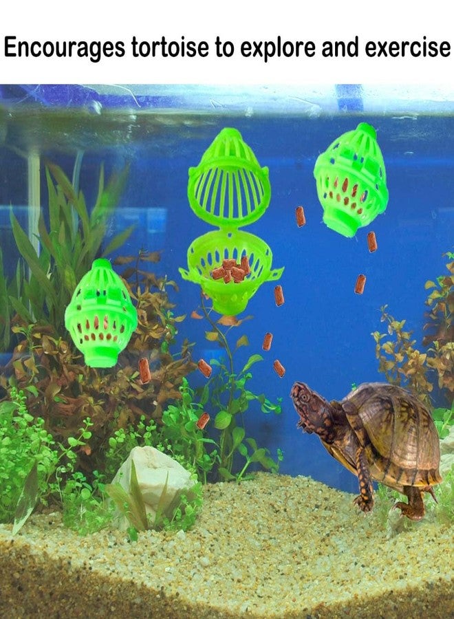 Fejapa 7 pcs Tortoise Treat Ball and Training Skateboard Toy Set Turtle Feeder Ball Funny Aquatic Turtle Enrichment Toys Aquarium Feed Toy Tortoise Feeding Balls Vegetable Grass for Small Animals - Image 2