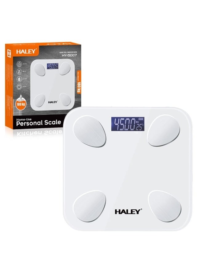 HALEY Weight Scale, 180 Kg Human body scale,LED Display,Tempered Glass,Body Fat Scale,Wireless Digital Bathroom Scale,2 Years Warranty. - Image 1