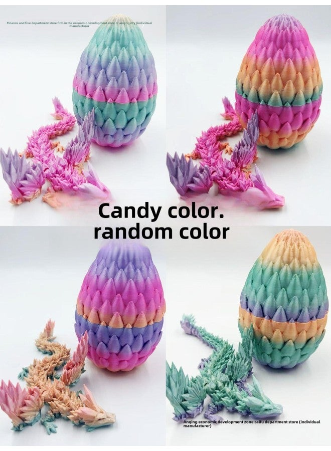 3D Printing Dragon Egg Suit Wings Flying Dragon Egg Suit Gift Online Red Creative Ornaments Handmade-Color:Dragon Scale Egg Set With Wings Luminous Green 13cm+22.5cm Dragon  - Image 3