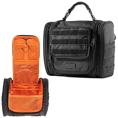 Fitdom Tactical Hanging Toiletry Bag Dopp Kit For Men & Women. Perfect For Travel & Storage for Cosmetic, Clipper, Toothbrush, Shower, Shaving & Grooming Care. Best Overnight Toiletries Organizer Case - Image 1