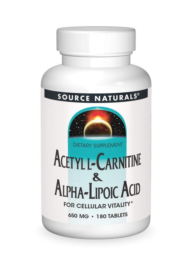 Source Naturals أسيتيل L كارنيتين وحمض ألفا ليبويك 650 ملغ 180 قرص - Image 1
