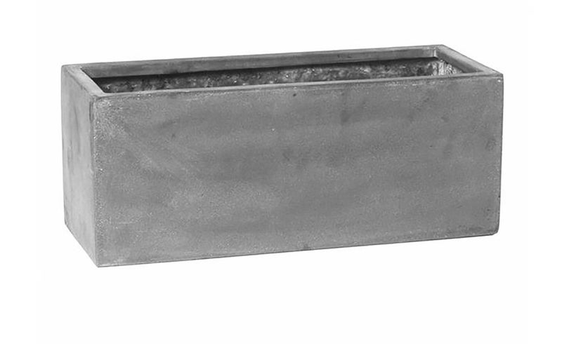 POTTERY POTS صندوق زراعة مستطيل رمادي من الألياف الزجاجية لزهور الشرفة 8 بوصة ارتفاع × 8 بوصة عرض × 20 بوصة طول من بوتري بوتس سلسلة الأساسيات