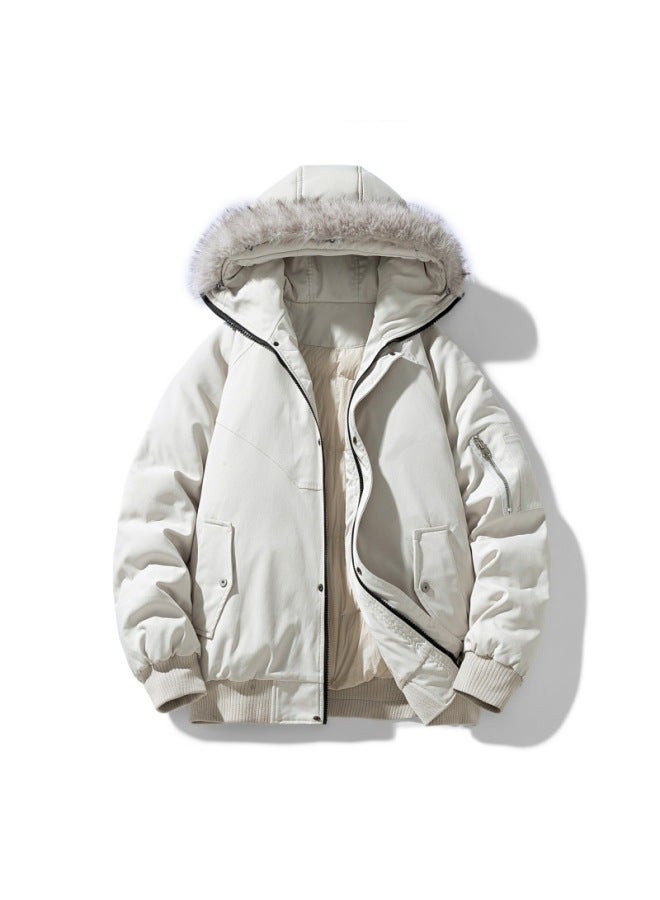Mountain Eagle Fur Collar Jacket – Winter Trendy Thick Warm Cotton Coat – Casual Workwear Jacket