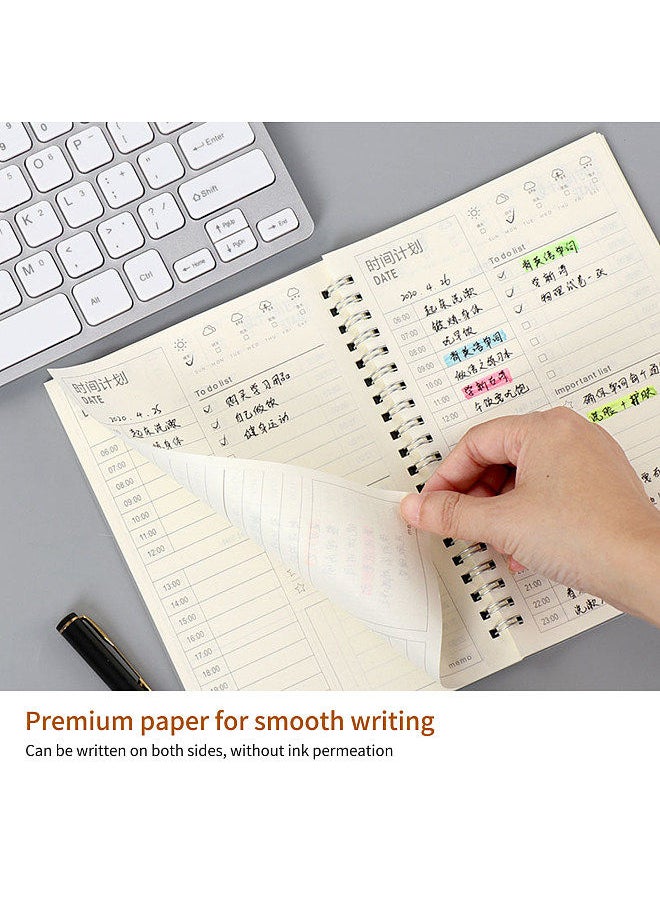 Generic - 2021-2022 Planner Daily Planner for Agenda with A5 Premium Thicker Paper Flexible Cover Time Tabs to-Do List Memo Wirebound - Image 1