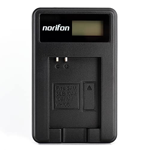 Norifon SLB-10A LCD USB Charger for Samsung P800, PL50, PL51, PL55, PL57, PL60, PL65, PL70, SL420, SL502, SL620, SL720, SL820, WB150, WB151, WB2100, WB500, WB690, WB700, WB710 Camera and More - Image 1