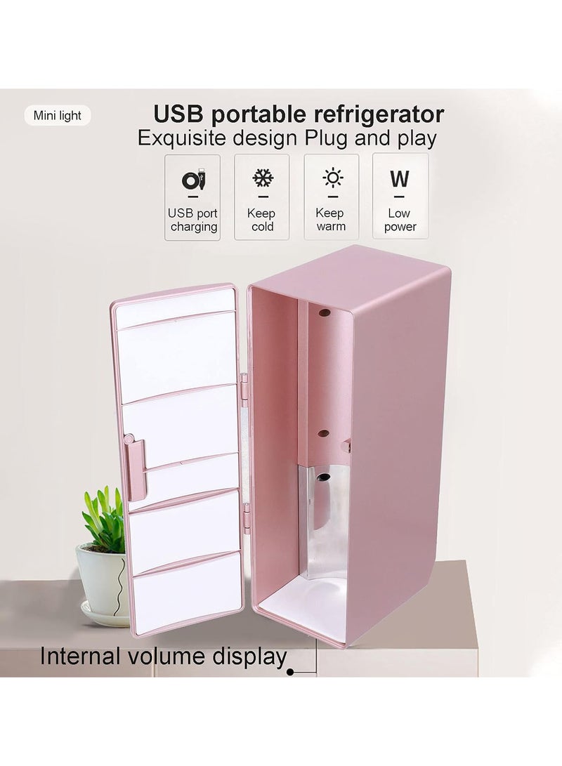 جي جوت ثلاجة صغيرة باردة ودافئة، ثلاجة سيارة صغيرة محمولة بمنفذ USB لغرفة النوم والسيارة والمكتب وغرفة السكن، مبرد ومدفئ كهربائي مزدوج الاستخدام للأطعمة والمشروبات والعناية بالبشرة ومستحضرات التجميل والأدوية - Image 2