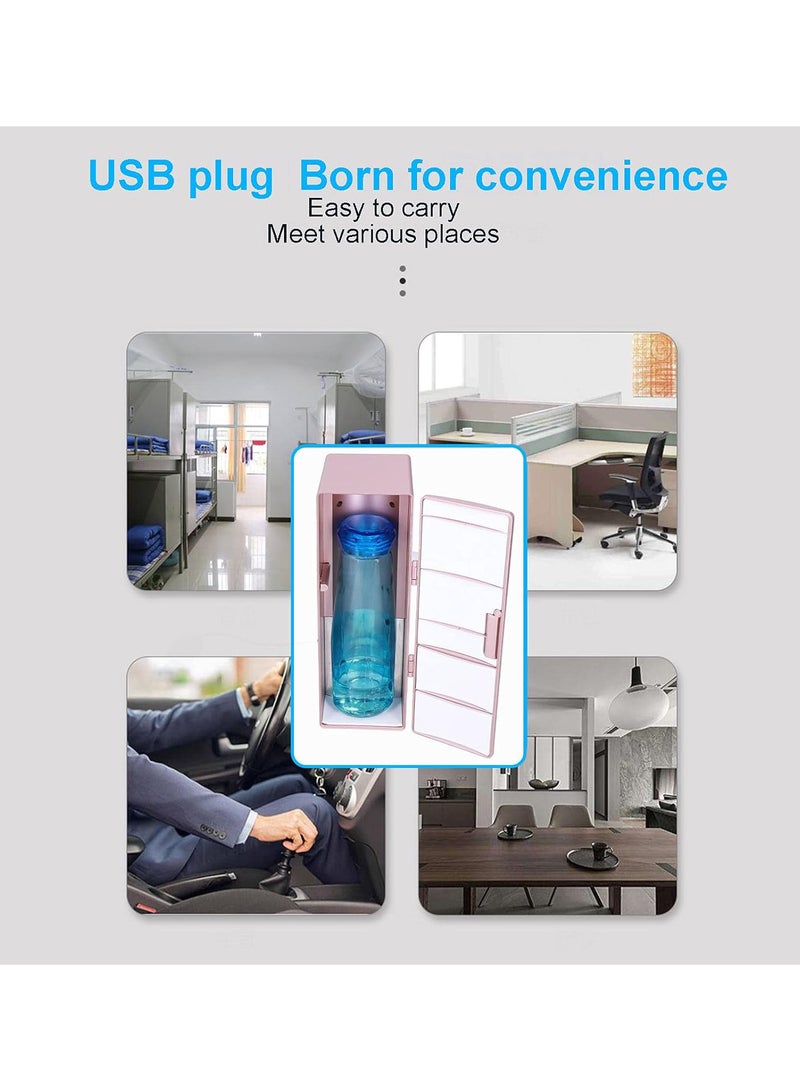 جي جوت ثلاجة صغيرة باردة ودافئة، ثلاجة سيارة صغيرة محمولة بمنفذ USB لغرفة النوم والسيارة والمكتب وغرفة السكن، مبرد ومدفئ كهربائي مزدوج الاستخدام للأطعمة والمشروبات والعناية بالبشرة ومستحضرات التجميل والأدوية - Image 4