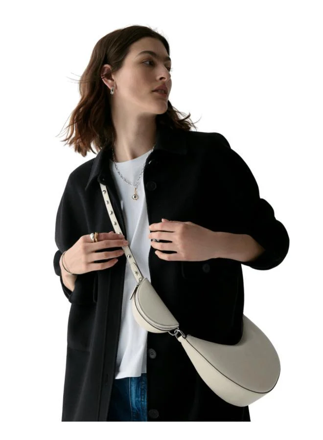 Kate Spade Duo Pebbled Leather Crossbody Bag With Embellished Strap