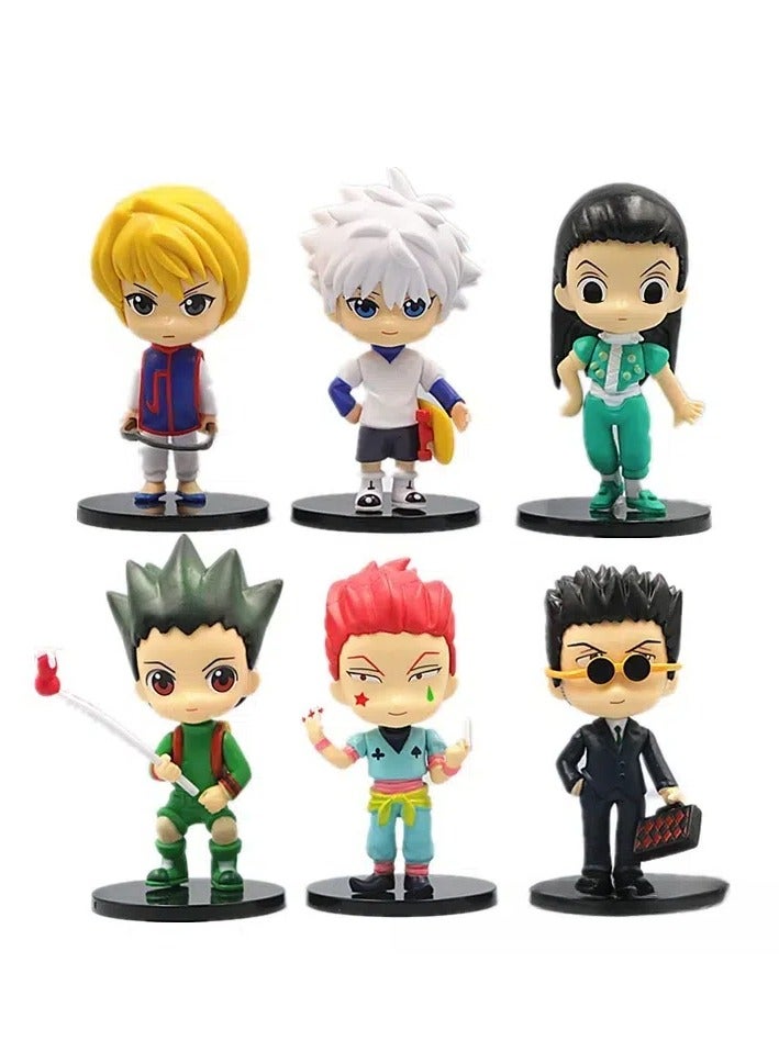 6pcs full-time hunter puppet doll model desktop ornaments Killua Cool Lapisso model toy decoration collection gifts  - Image 1