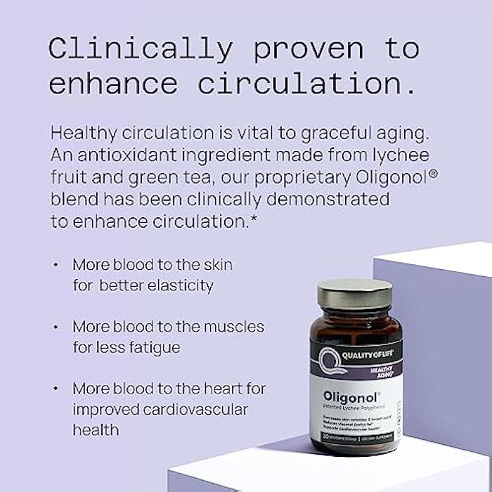 Quality of Life Oligonol Premium Anti Aging Supplement - Promotes Cardiovascular Health, Circulation & Youth, Includes Antioxidants - Lychee Fruit Extract - 30 Vegicaps - Image 5