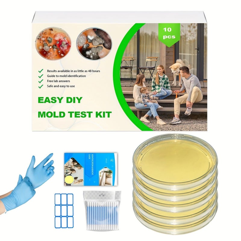 Home Mold Test Kit 10 Pcs for Indoor Air Quality HVAC Surfaces Detection - Image 1