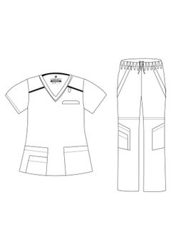 International Uniform L.L.C Premium V Neck Scrubs Medical Uniform Women and Man Scrubs Set Medical Scrubs Top and Pants  - Image 2