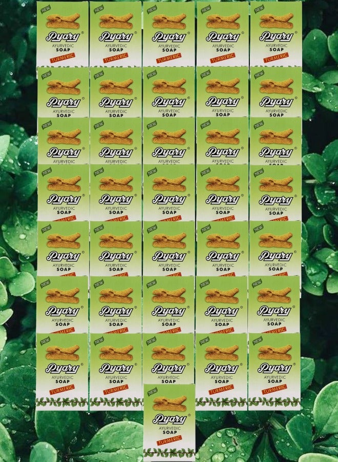 بياري 36 قطع صابون الكركم طبيعي بالكامل مصنوع يدويًا من الايورفيدا نباتي