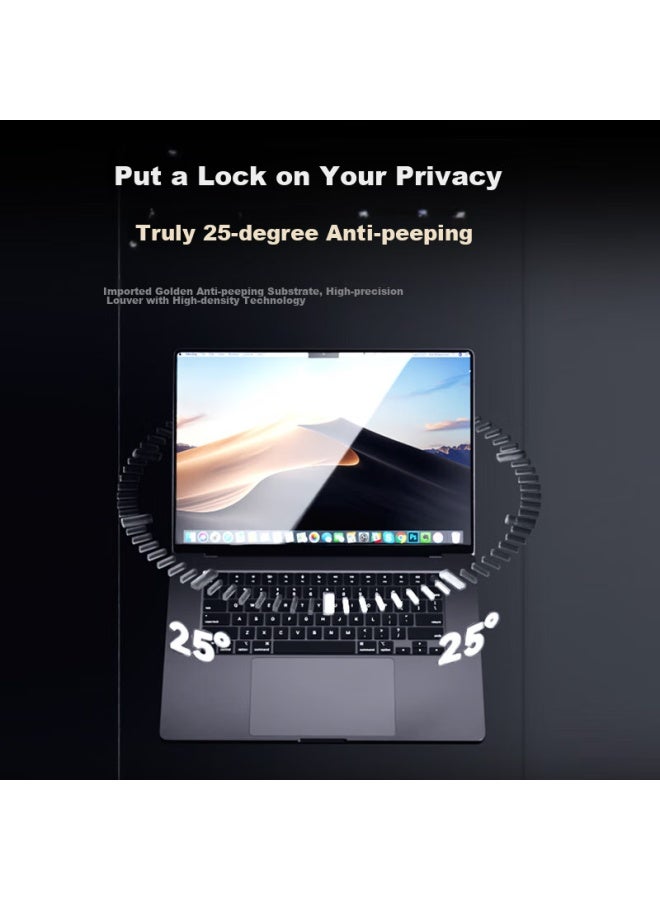 Llano Privacy Screen Protector For Apple Laptops, Gold Anti-glare Film For Macbook Pro/air, 13.3-inch Screen Magnetic Anti-peeping Film, Privacy Protection Film A2338 - Image 3