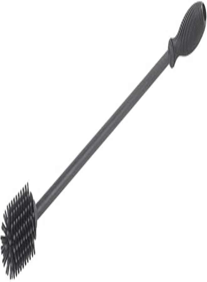 WENKO Sia Silicone Bottle Brush, Long Cleaning Brush with Small Head, Ideal for rinsing Bottles, carafes and Thermos flasks, Made of Durable, Easy to Clean Silicone, Diameter 3.5 x 38 cm, Grey