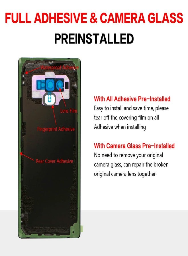 UooFide Compatible for Samsung Galaxy Note 9 Replacement Back Cover Glass 6.4-Inches SM-N960 All Carriers with Installation Manual + Repair Tool Kit (Cloud Silver) - Image 4